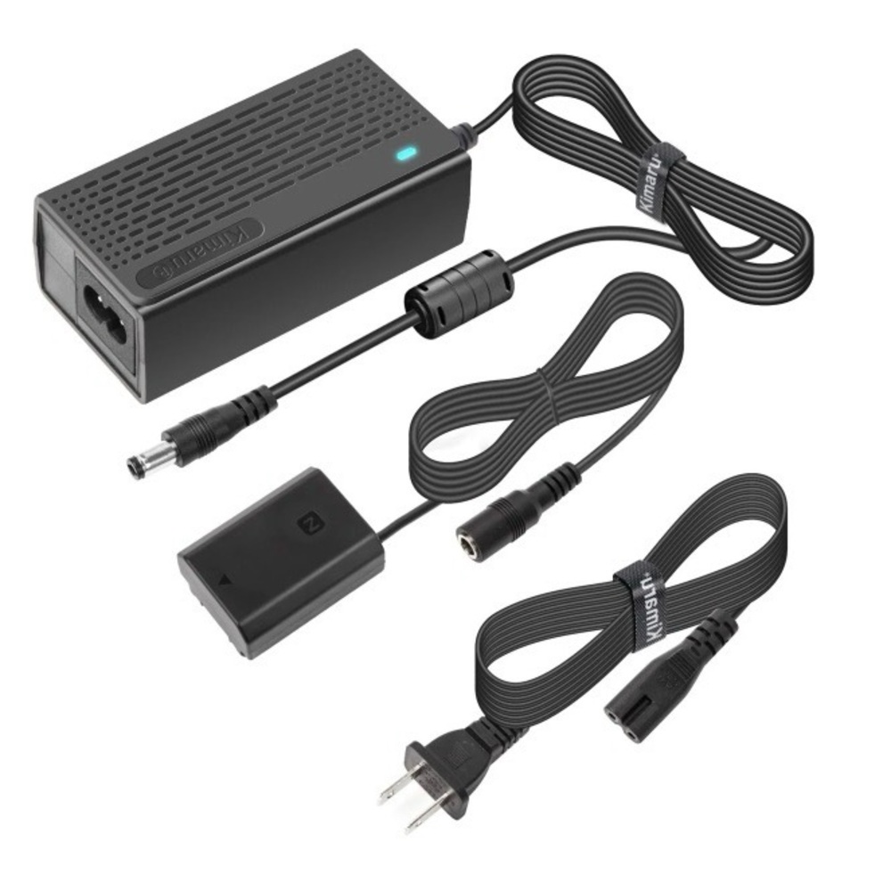 Kimaru NP-FZ100 Dummy Battery AC Power Supply Adapter Kit for Sony Alpha A6600